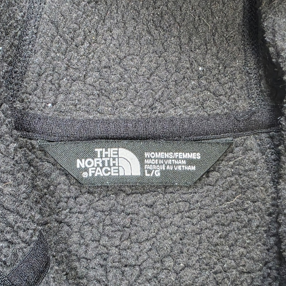 The North Face Full Zip Sweater Fleece Hoodie Women's Size L Gray Sherpa Lined - Picture 3 of 8